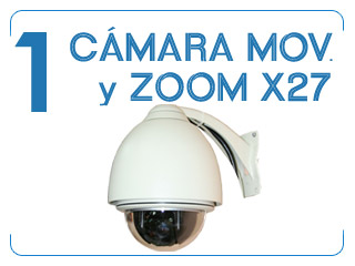 Camara con movimiento y zoom x27 de exterior.