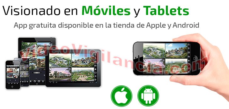 Kit de videovigilancia compatible con su móvil o tablet.