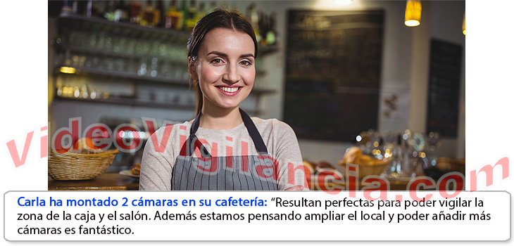 Cámaras de videovigilancia 5 megapíxeles ultra HD en cafererias y bares.