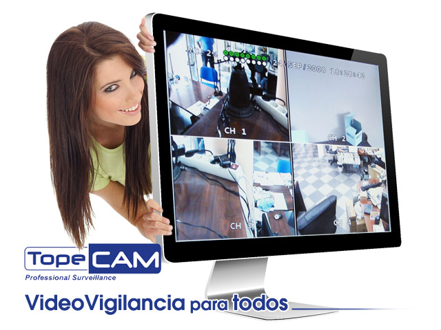  VideoVigilancia al alcance de todo el mundo. Kits completos de videovigilancia TopeCAM con todo lo necesario para su instalación, muy fáciles de instalar y utilizar