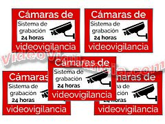 JUEGO 5 MINI CARTELES DE VIDEO VIGILANCIA