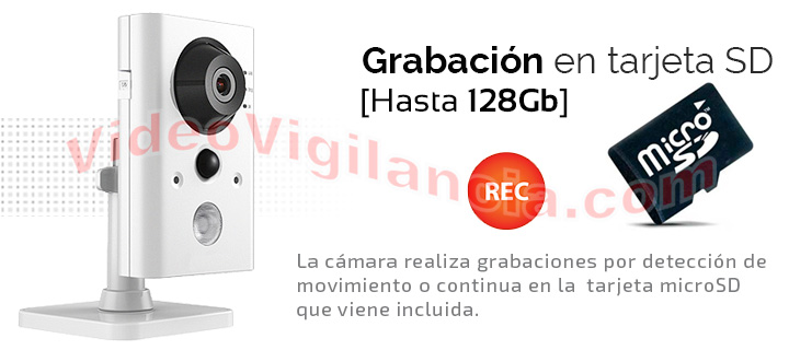 Grabación en tarjeta interna hasta 64Gb.