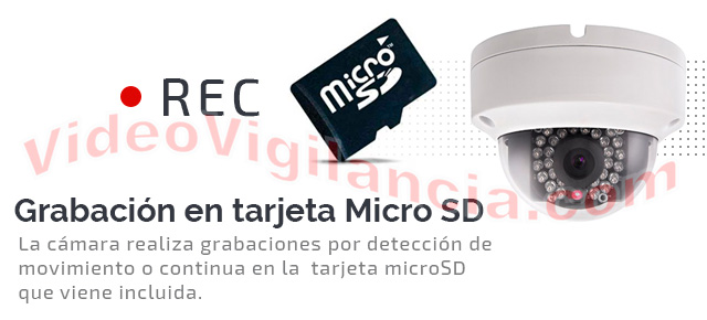 Almacene sus grabaciones en la tarjeta microSD.