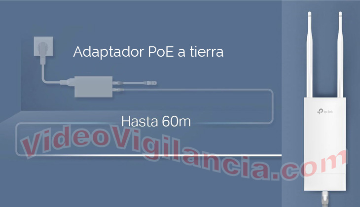 Punto de acceso exterior de alta potencia con alimentación PoE.