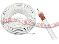 ROLLO 100 METROS CABLE RG59 FUNDA COLOR BLANCO