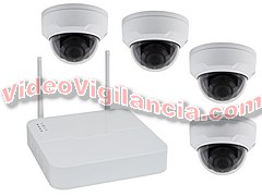 KIT INALÁMBRICO 4 CÁMARAS DOMO Y GRABACIÓN WIFI UNIVIEW