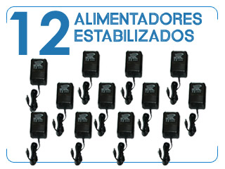 12 Alimentadores 12 V estabilizados para camara de video