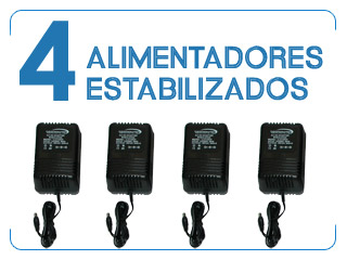 4 Alimentadores 12 V estabilizados para camara de video