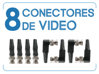 8 Conectores video BNC RG59 tornillo