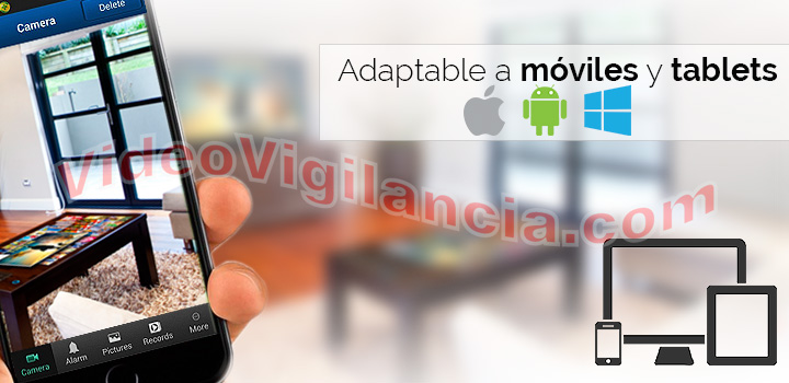 Pack de videovigilancia IP Wifi con acceso desde smartphone gracias a App gratuita.