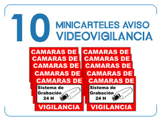 Juego de 10 adesivos de videovigilancia