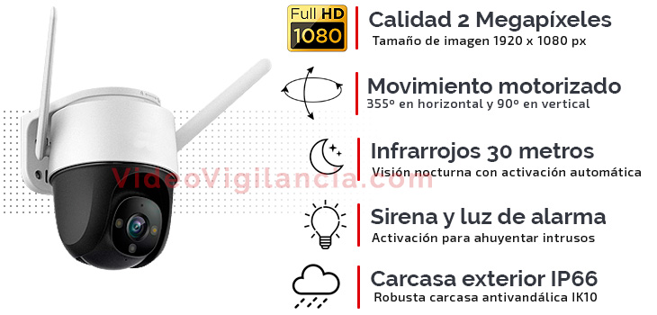 Cámara IP Wifi Full HD con movimiento motorizado y seguimiento de humanos