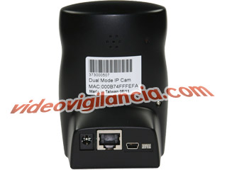 La c&aacute;mara ip tiene conexion para red de tipo RJ45 y conexi&oacute;n directa al PC por USB. Clic para ampliar