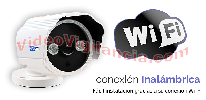 Cámara IP de exterior con conexión inalámbrica a Internet a través de Wifi.