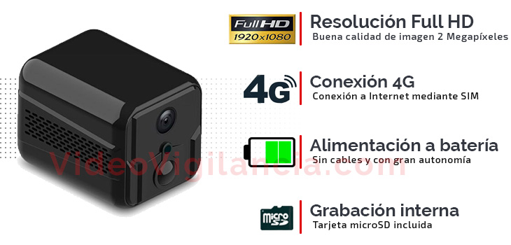 CÁMARA ESPÍA 4G CON GRABACIÓN FULL HD Y BATERÍA