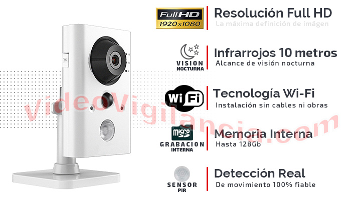 CÁMARA IP WIFI CON SENSOR PIR Y GRABACIÓN