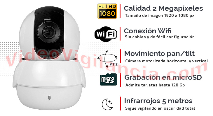 Cámara IP Wifi calidad Full HD con movimiento y grabación