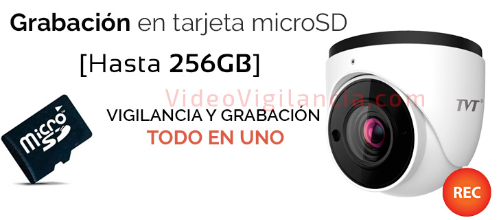 Cámara domo 4 Mp con grabación en tarjeta interna microSD