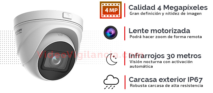 Cámara IP domo Hikvision con lente motorizada