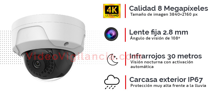 Cámara domo Hikvision Ultra HD con conexión directa a Internet