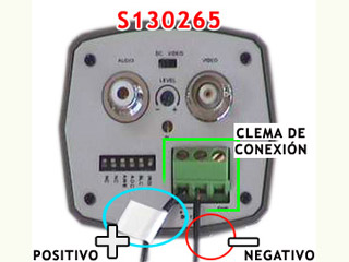 Vista de los conectores de la camara de alta resolución S130265. Clic para ampliar