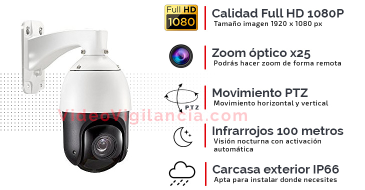 CAMARA de VIGILANCIA LARGO ALCANCE INFRARROJOS 100 METROS DE ALCANCE