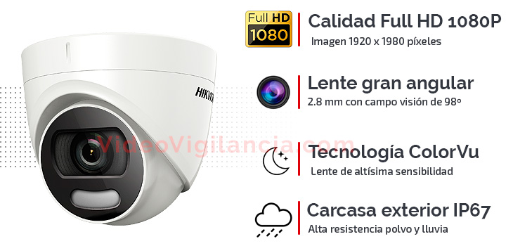 Cámara domo Full HD con alta sensibilidad de imagen Full HD