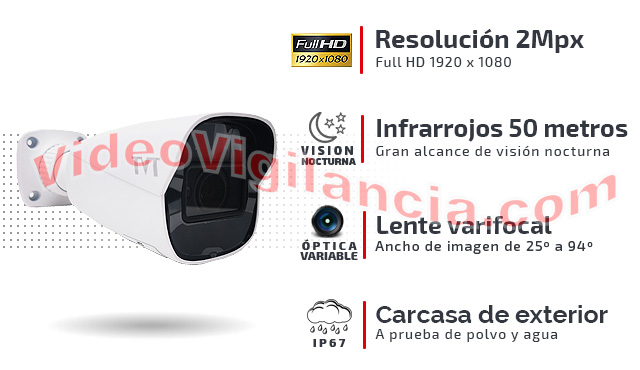 Cámara Full HD 1080P 4 en 1: cvi, ahd, tvi y cvbs