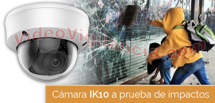 Cámara IP domo Wifi con carcasa antivandálica IK10 a prueba de impactos.