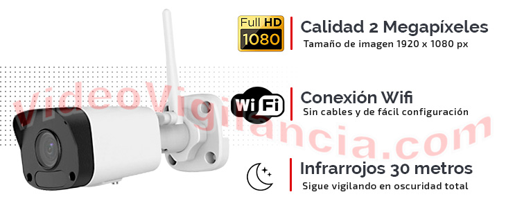 Cámara IP Wifi de exterior calidad Full HD y visión nocturna.