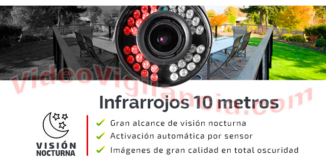 Cámara IP 4 Megapíxeles y gran angular con infrarrojos de 10 metros