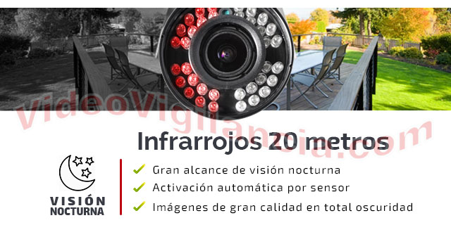 Cámara IP 4 Megapíxeles con infrarrojos de 20 metros de alcance