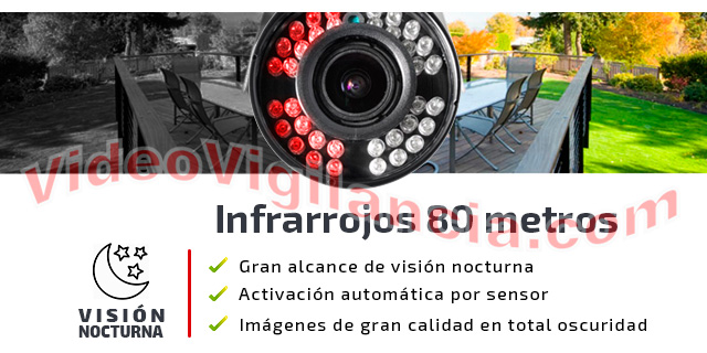 Visión nocturna de 80 metros de alcance
