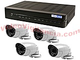 KIT VIDEOVIGILANCIA IP 4 CÁMARAS EXTERIOR CON GRABACIÓN
