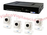 VIGILANCIA IP CON GRABACIÓN 4 CÁMARAS CUBE