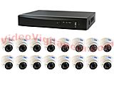 KIT VIGILANCIA 16 CÁMARAS DOMO HD 720P VARIFOCALES