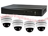 KIT VIGILANCIA FULL HD 4 CÁMARAS DOMO MOVIMIENTO Y ZOOM