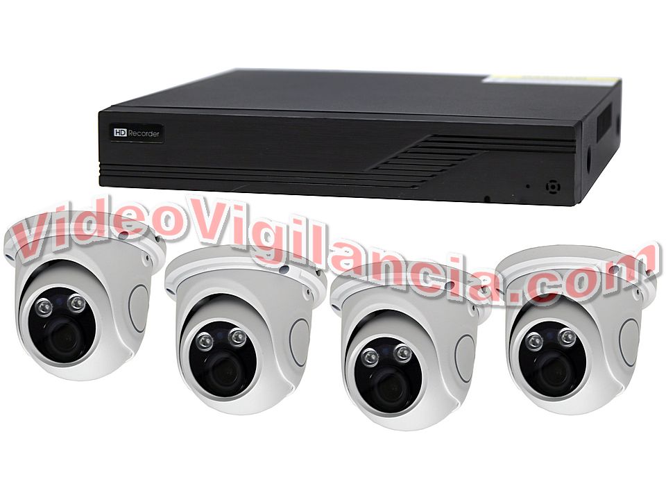 Kit videovigilancia FULL HD 3 cámaras domo varifocal y grabador de 4 canales