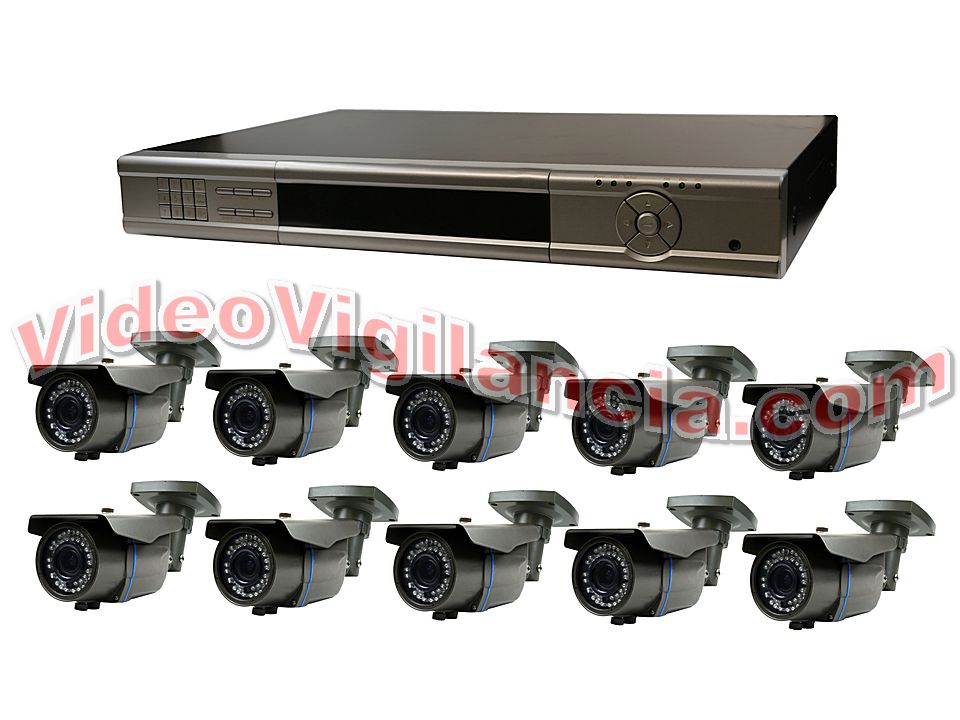 Kit videovigilancia FULL HD 12 cámaras varifocal y grabador de 16 canales
