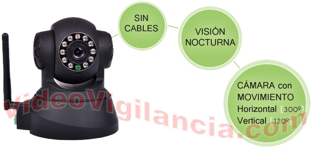 Cámara IP fácil de instalar, con visión nocturna y movimiento.